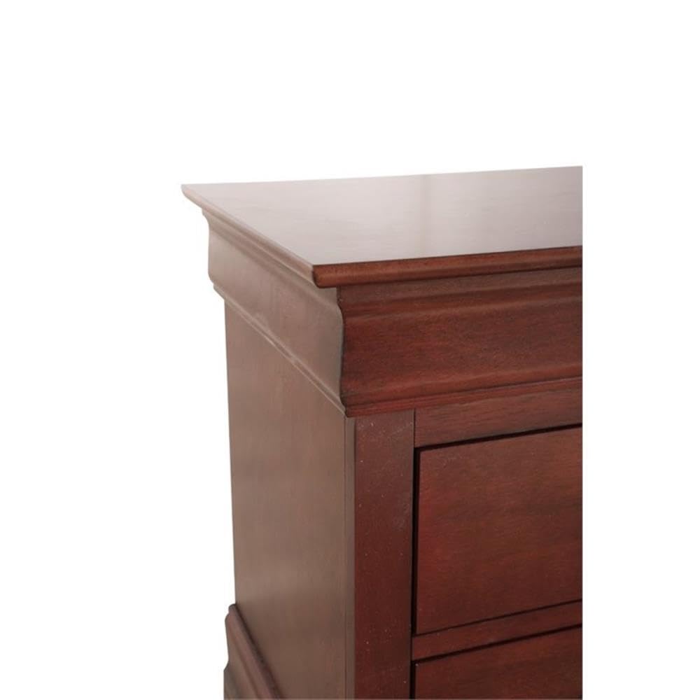Cherry Finish 2 Drawer Engineered Wood Nightstand P1362