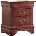 Cherry Finish 2 Drawer Engineered Wood Nightstand P1362