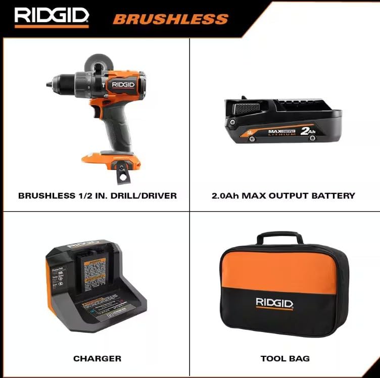 18V Brushless Cordless 1/2 in. Drill/Driver Kit with 2.0 Ah Battery and Charger S308