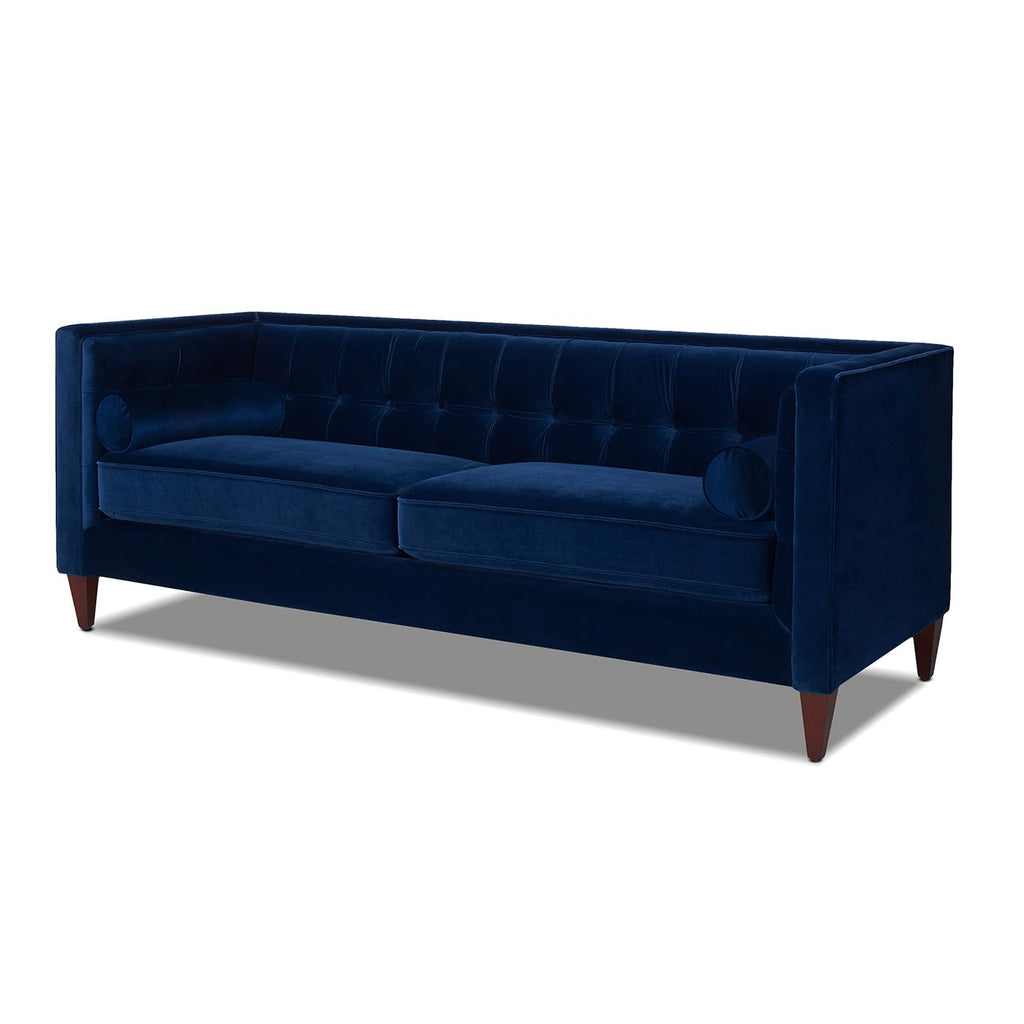 84" Navy Blue Tufted Velvet Sofa B5451