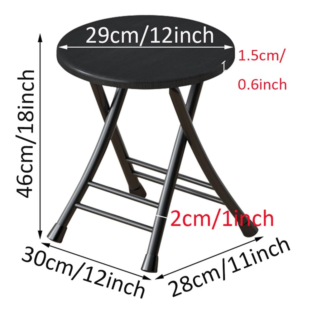 18 Inch Black Foldable Stool 220lbs Capacity I81908