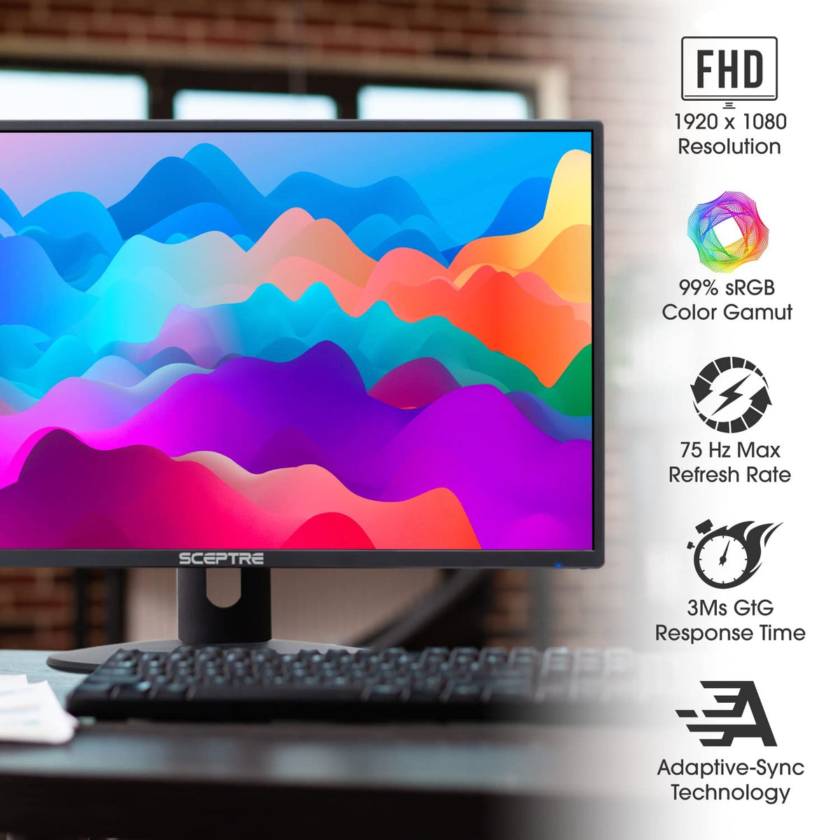 22 Inch FHD LED Monitor 75Hz 2X HDMI VGA B768092