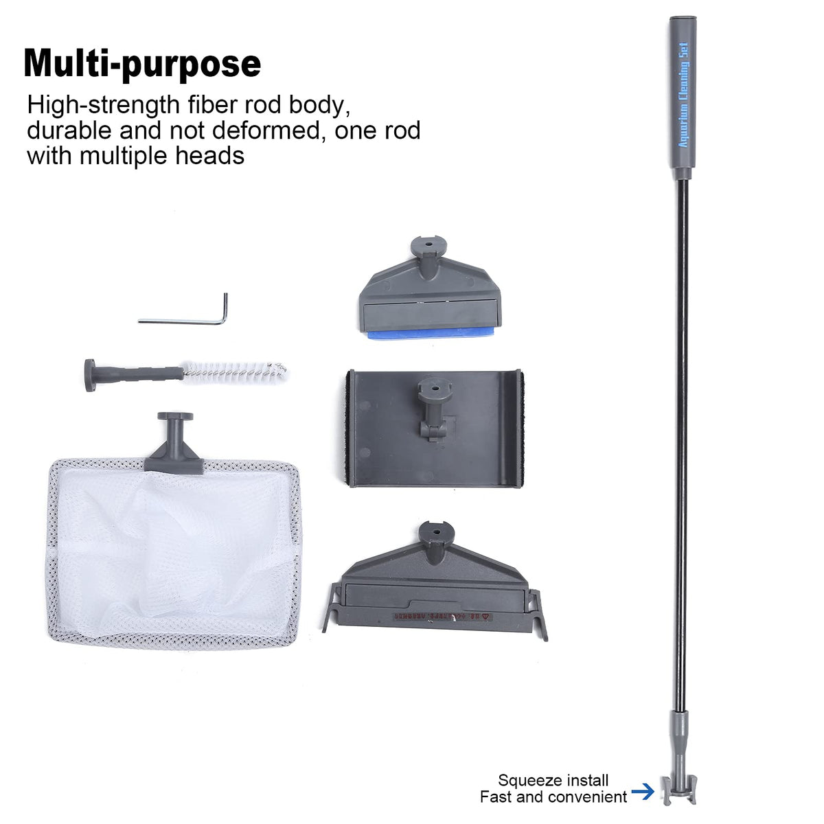 5 in 1 Aquarium Cleaning Tool Kit with Telescopic Handle U48511
