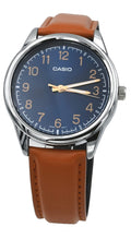 Men's Analog Tan Leather Band Blue Numbers Dial Watch F153907