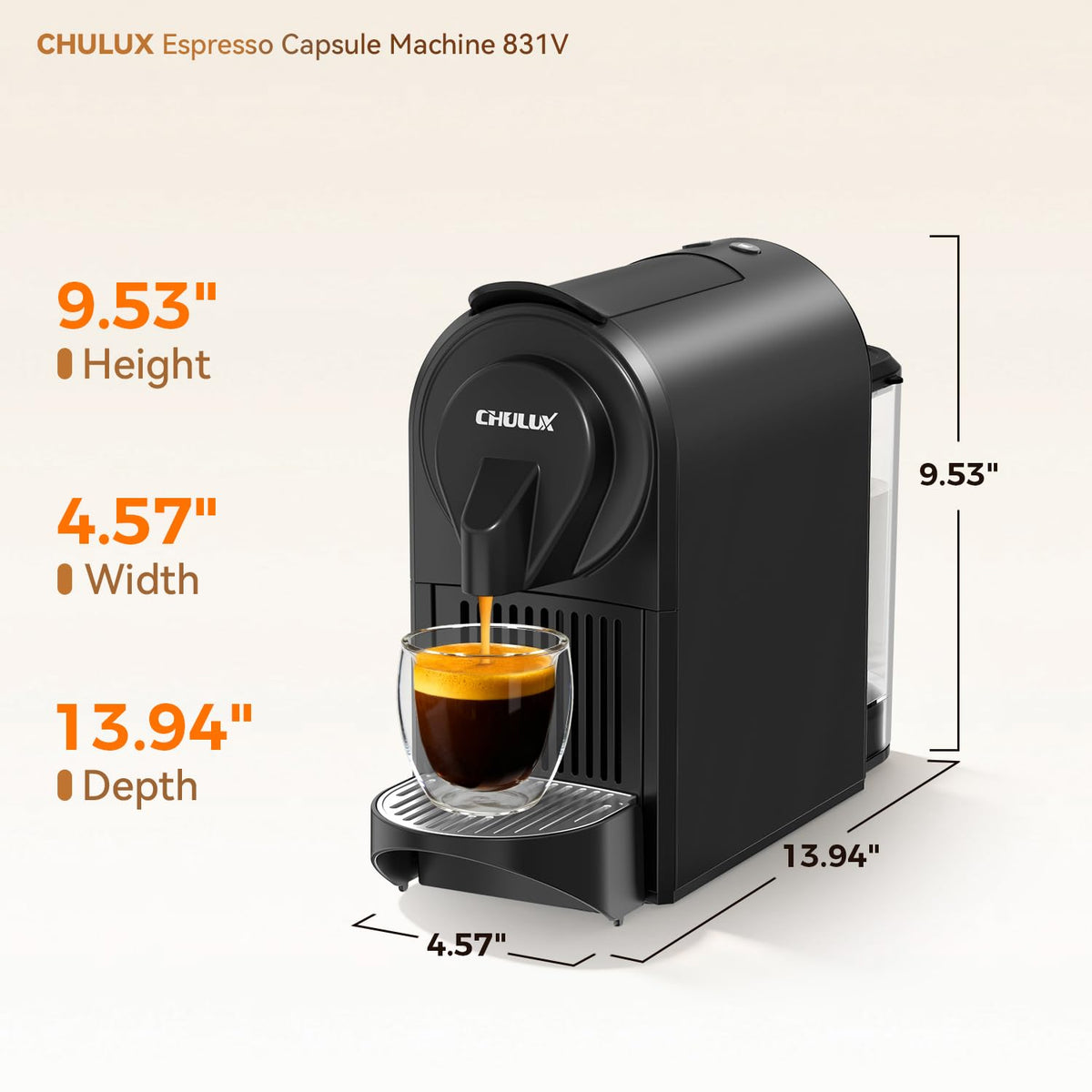 Single Serve Espresso Machine Black T83555