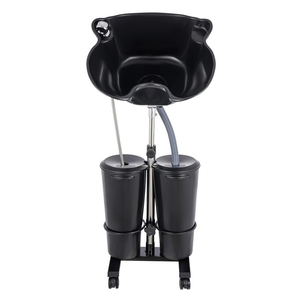 Portable Shampoo Bowl with 2 Buckets, Electric Pump, Drain Hose, 4 Wheels X27583