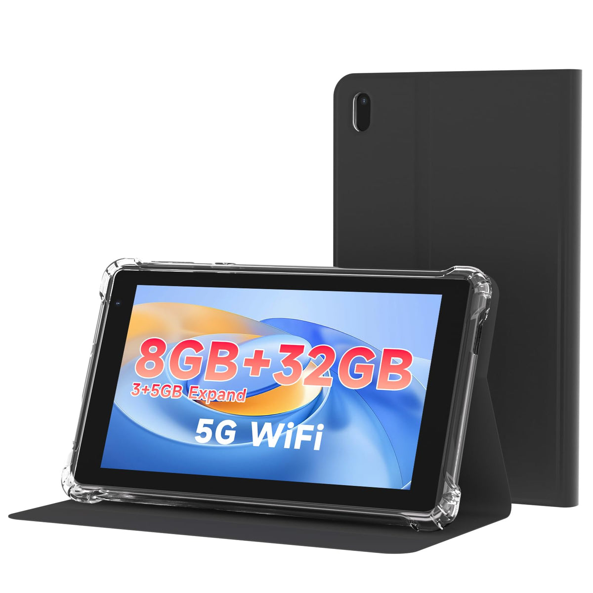 7 inch Android 14 Tablet with Case, 8GB RAM 32GB ROM, Black L52736