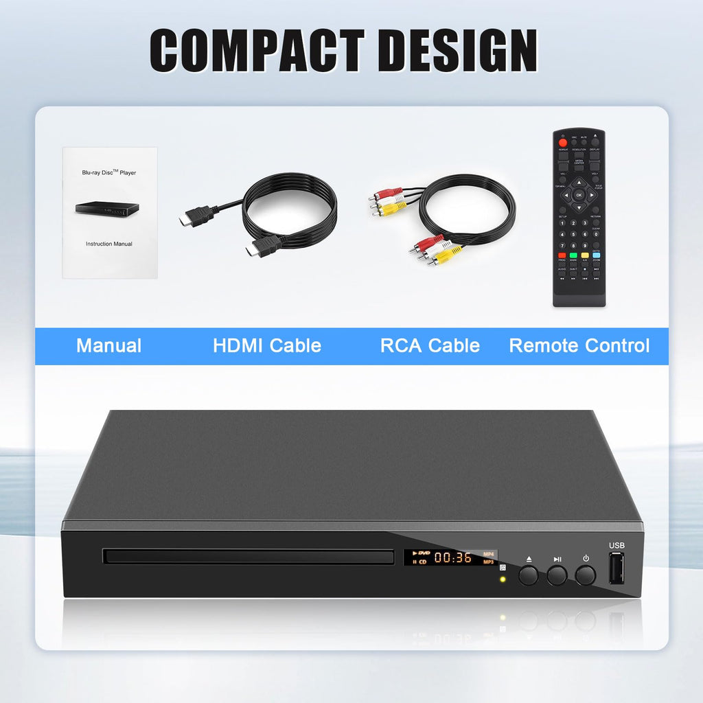 Blu Ray DVD CD Player with HDMI AV Coaxial Output B213