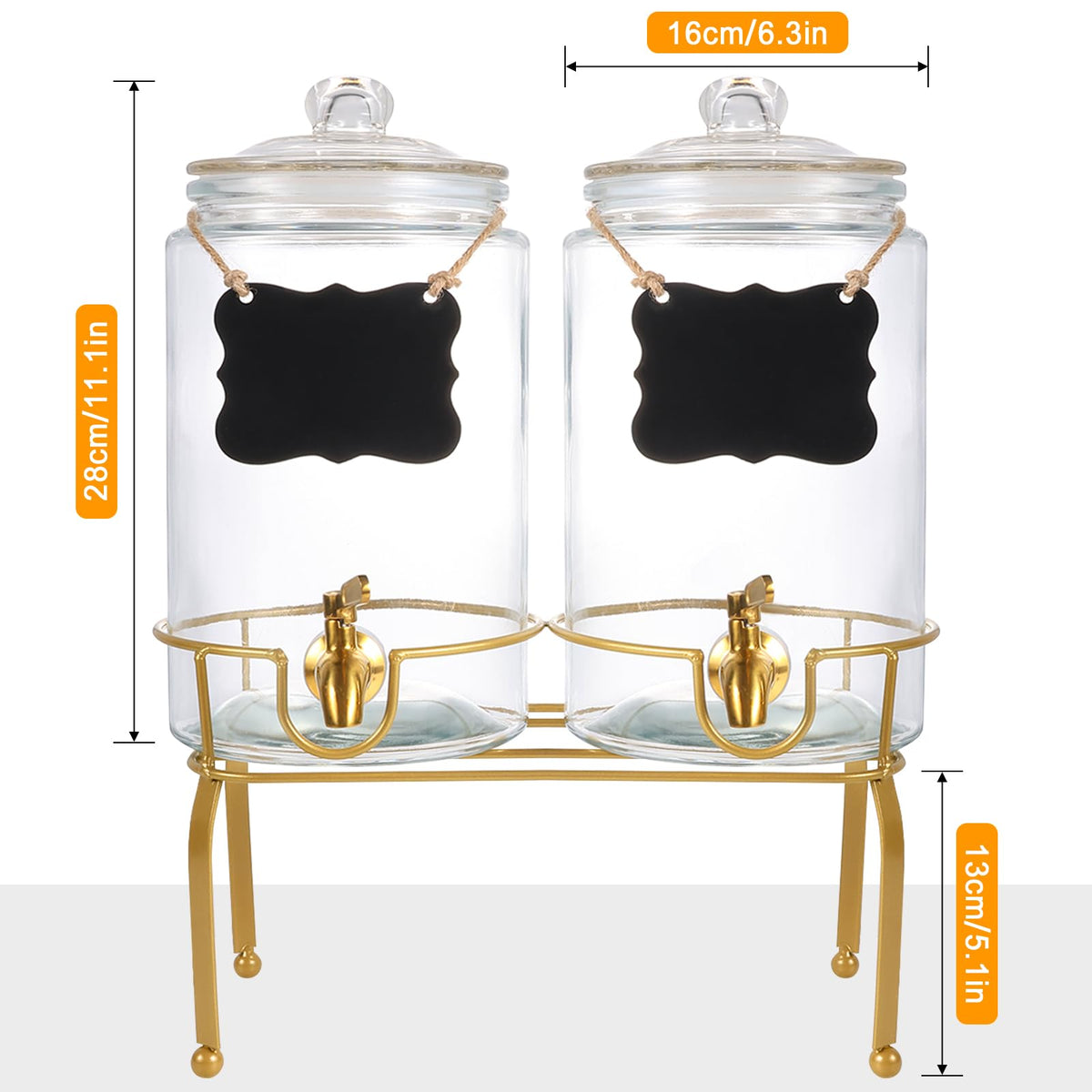 2 Pack 1 Gallon Beverage Dispenser with Stand F8002