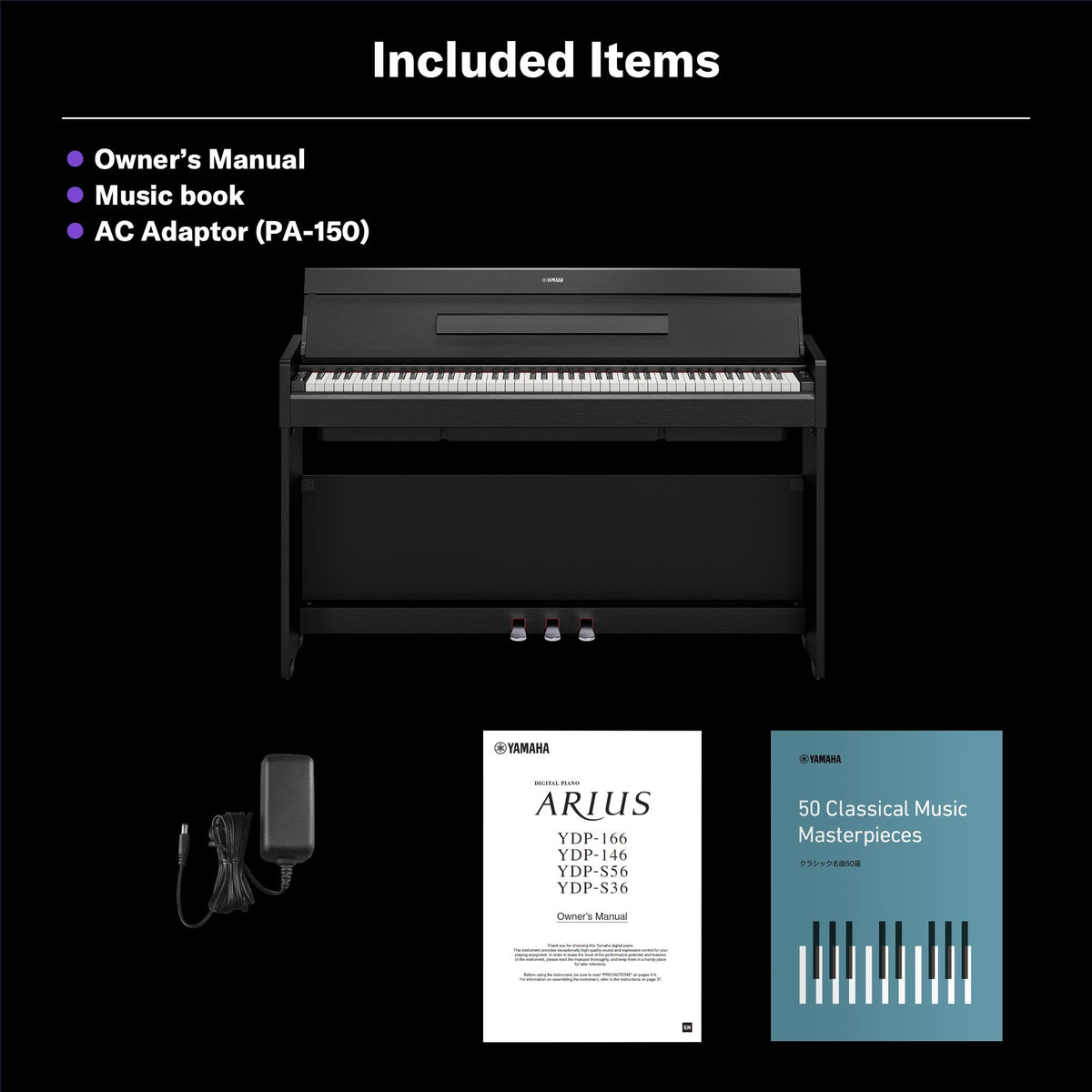 88-Key Weighted Digital Piano with 3-Pedal Unit in White Birch S250