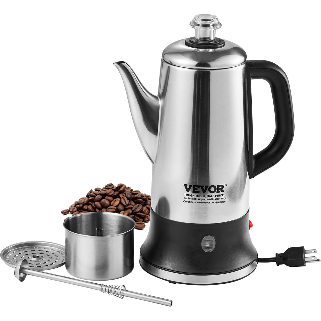 12-Cup Stainless Steel Electric Percolator Coffee Pot W887