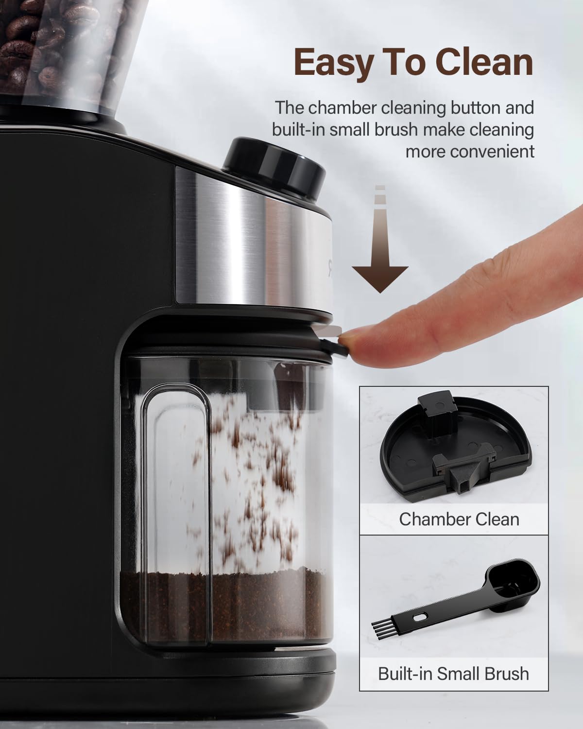 Electric Burr Coffee Grinder with 32 Grinding Sizes E77035