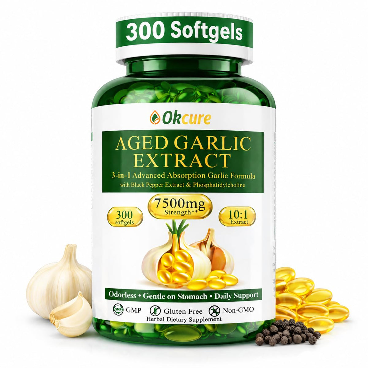 Odorless Garlic Supplement, 300 Softgels S241