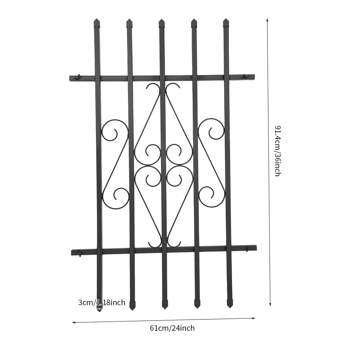 Window Security Bars Rust Resistant 24 x 36in V954184
