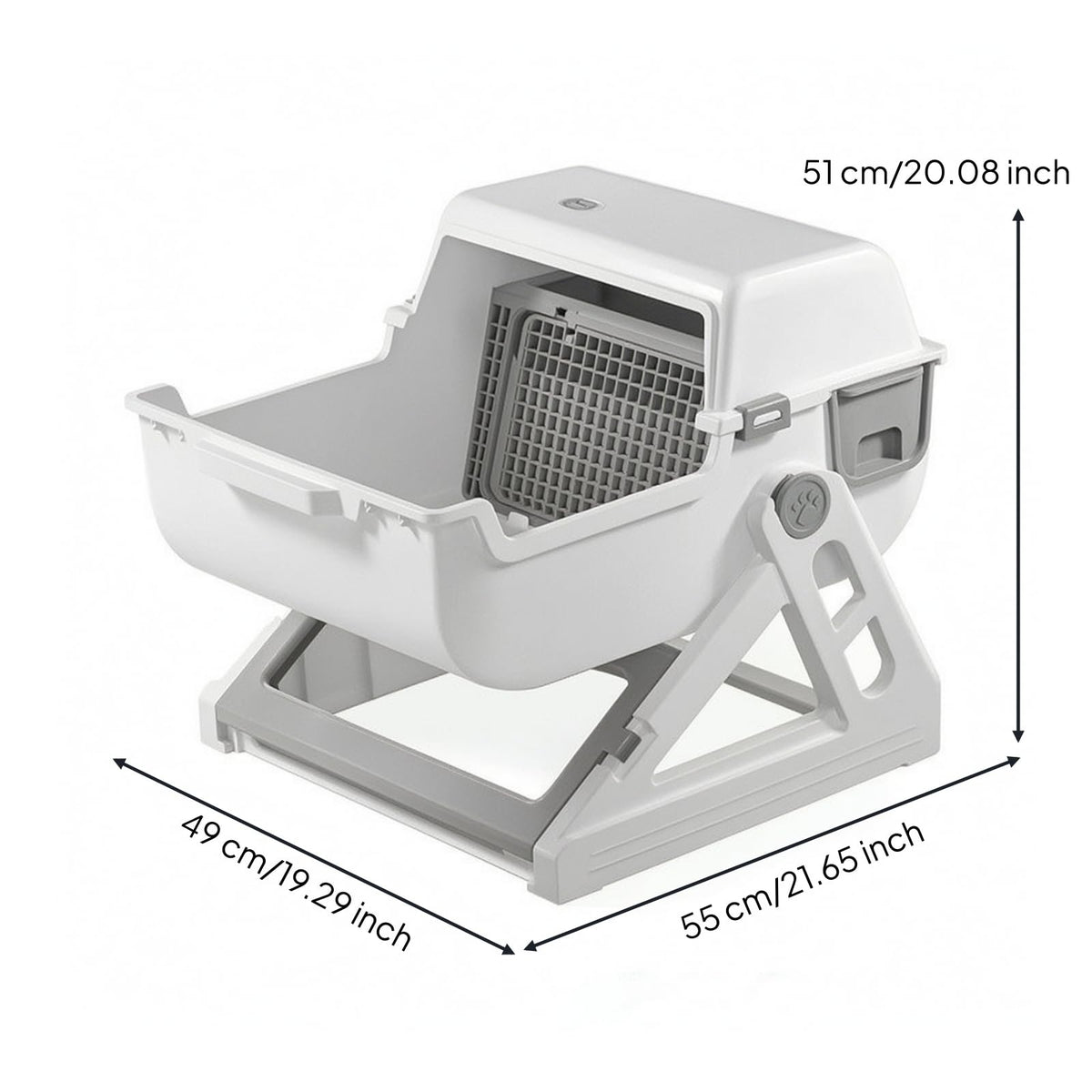 Semi-Automatic Sifting Cat Waste Pan White Gray A554
