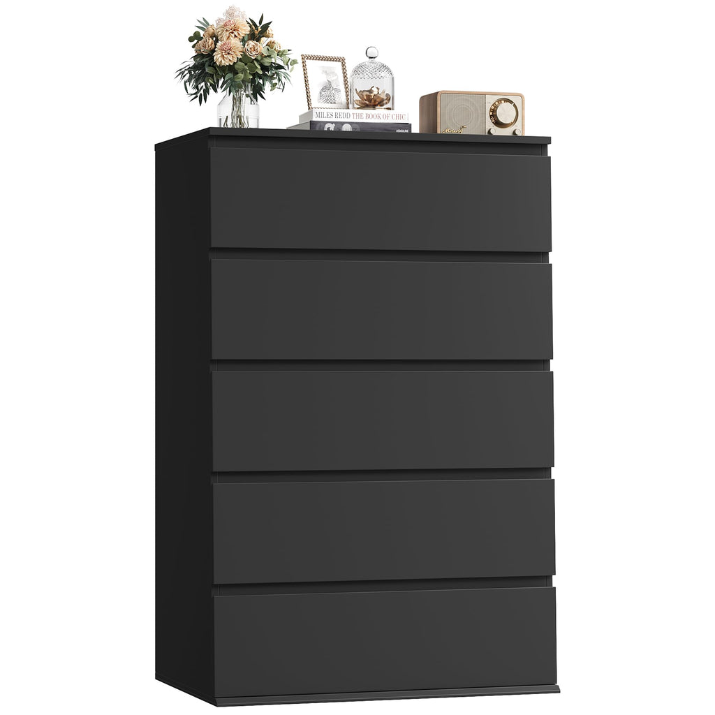 Black 5 Drawer Dresser W3480
