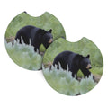 Black Bear Rubber Car Coasters Set of 2 U249110