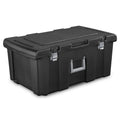 16 Gallon Black Plastic Storage Trunk with Wheels J735742