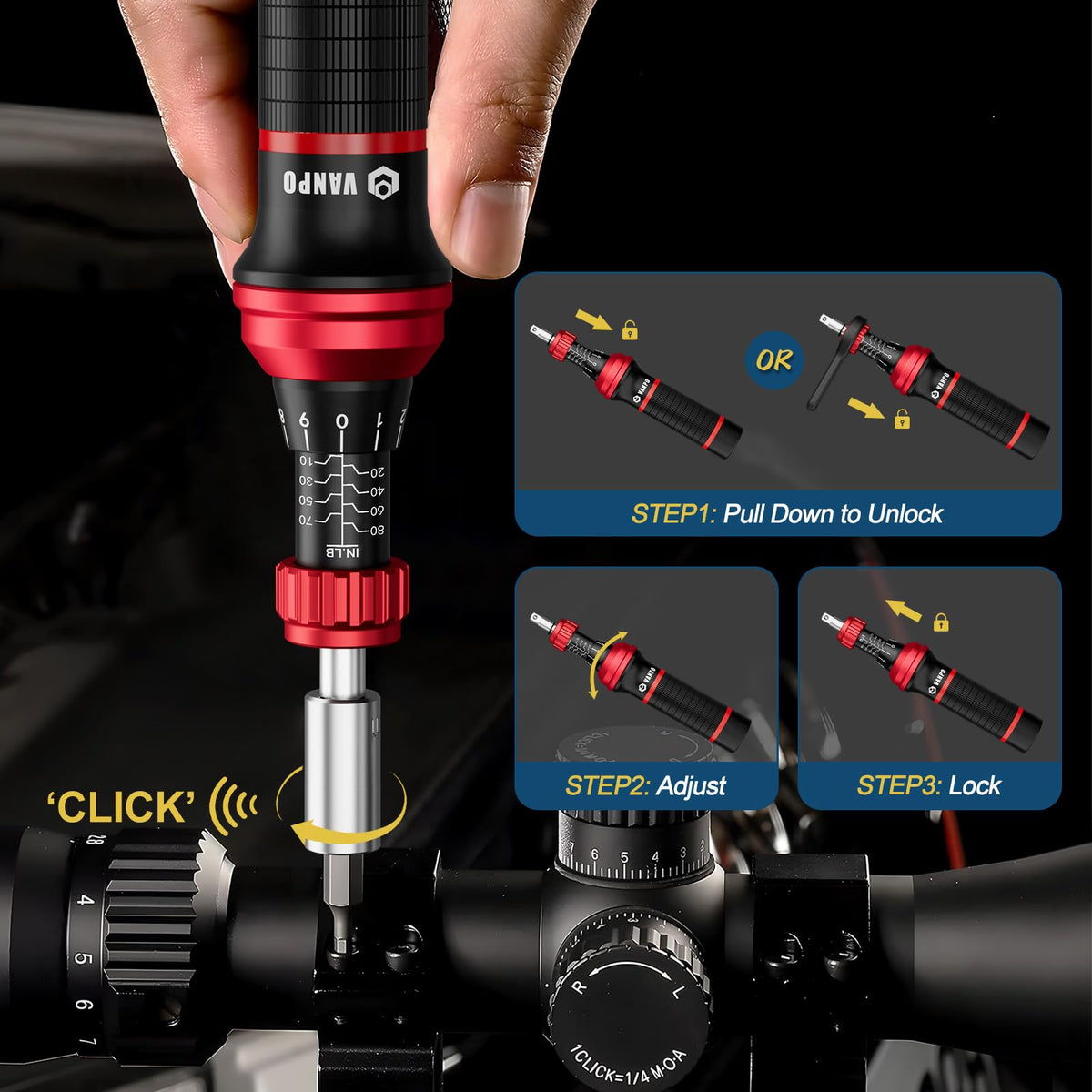 Torque Screwdriver, 10–80 in-lb, 64 Pieces I5338