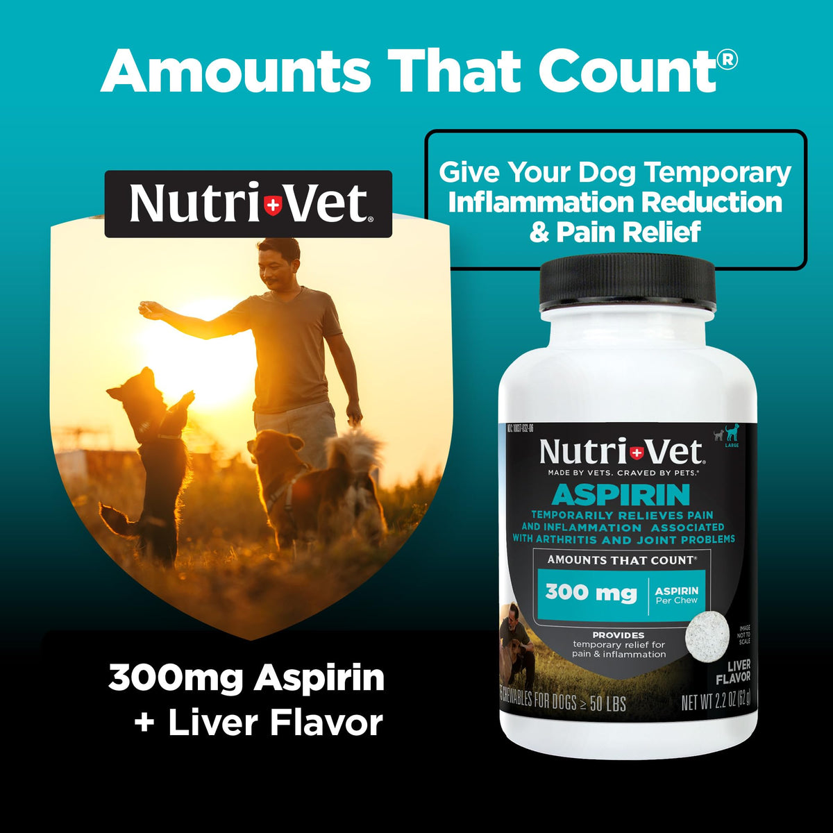 Aspirin Tablets for Large Dogs 300mg 75 Count Q1302