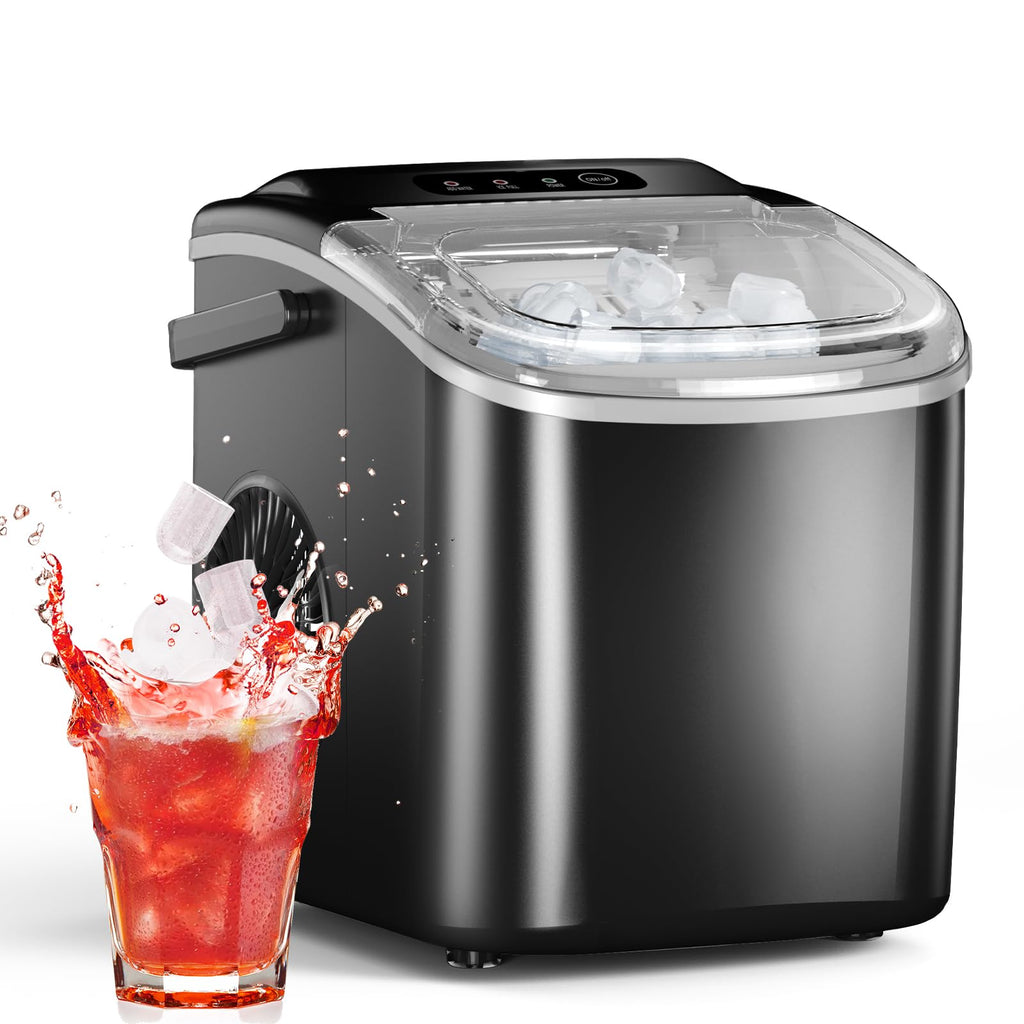 Black Countertop Ice Maker with Ice Scoop & Basket W8462