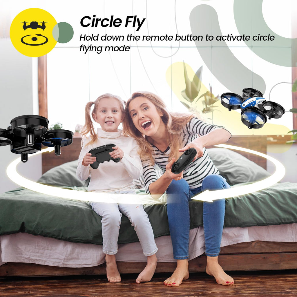 Mini Drone RC Nano Quadcopter with Auto Hovering 3D Flips and 3 Batteries Blue Y450355