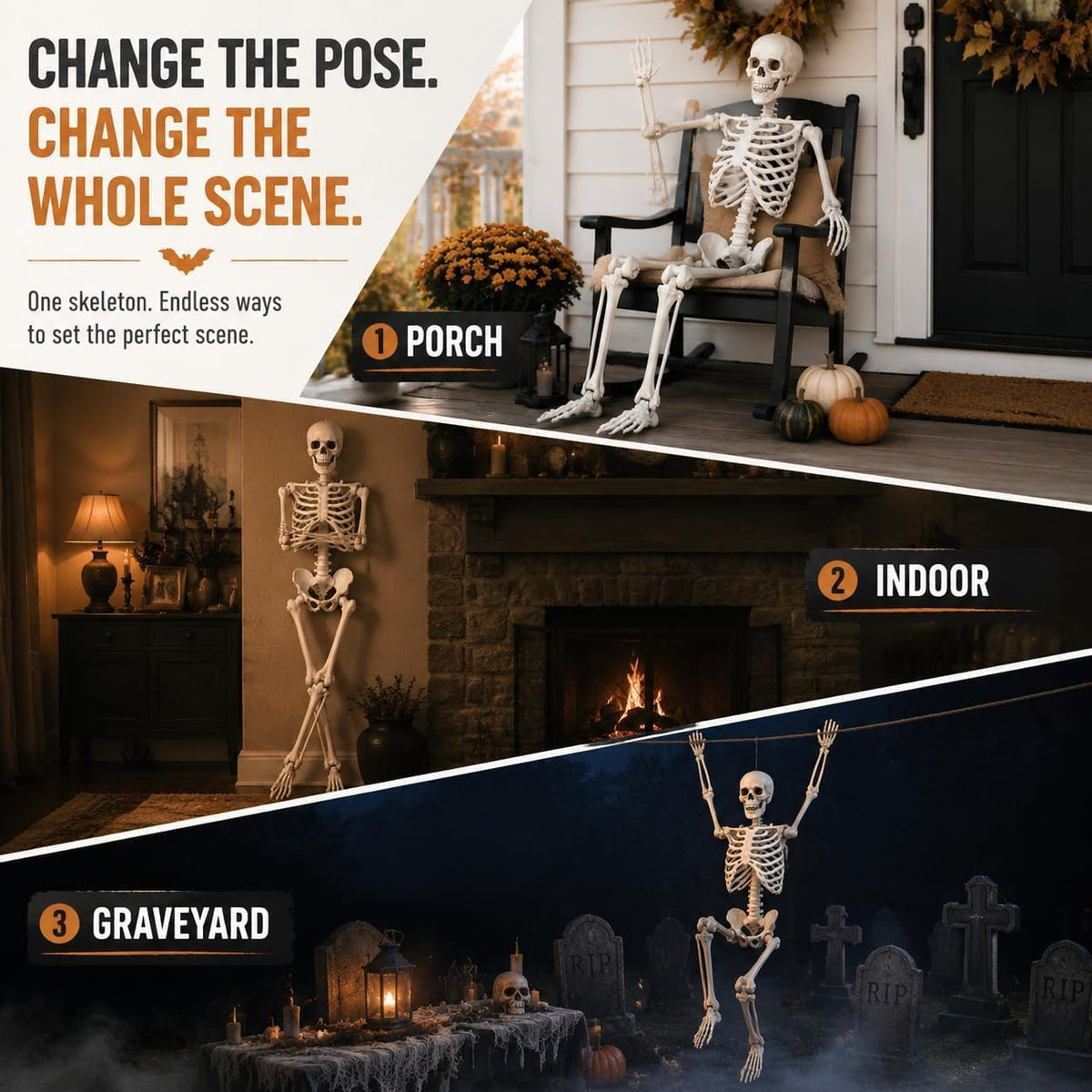 Life Size Posable Skeleton Prop Decoration S101096