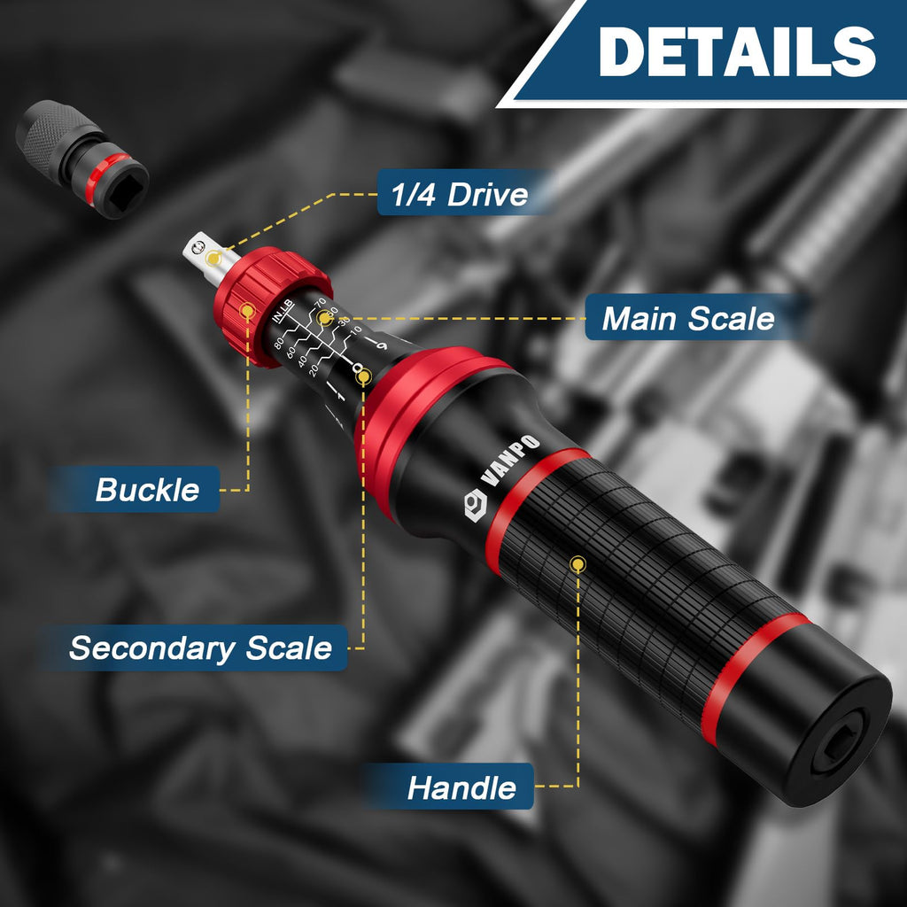 Torque Screwdriver, 10–80 in-lb, 64 Pieces I5338