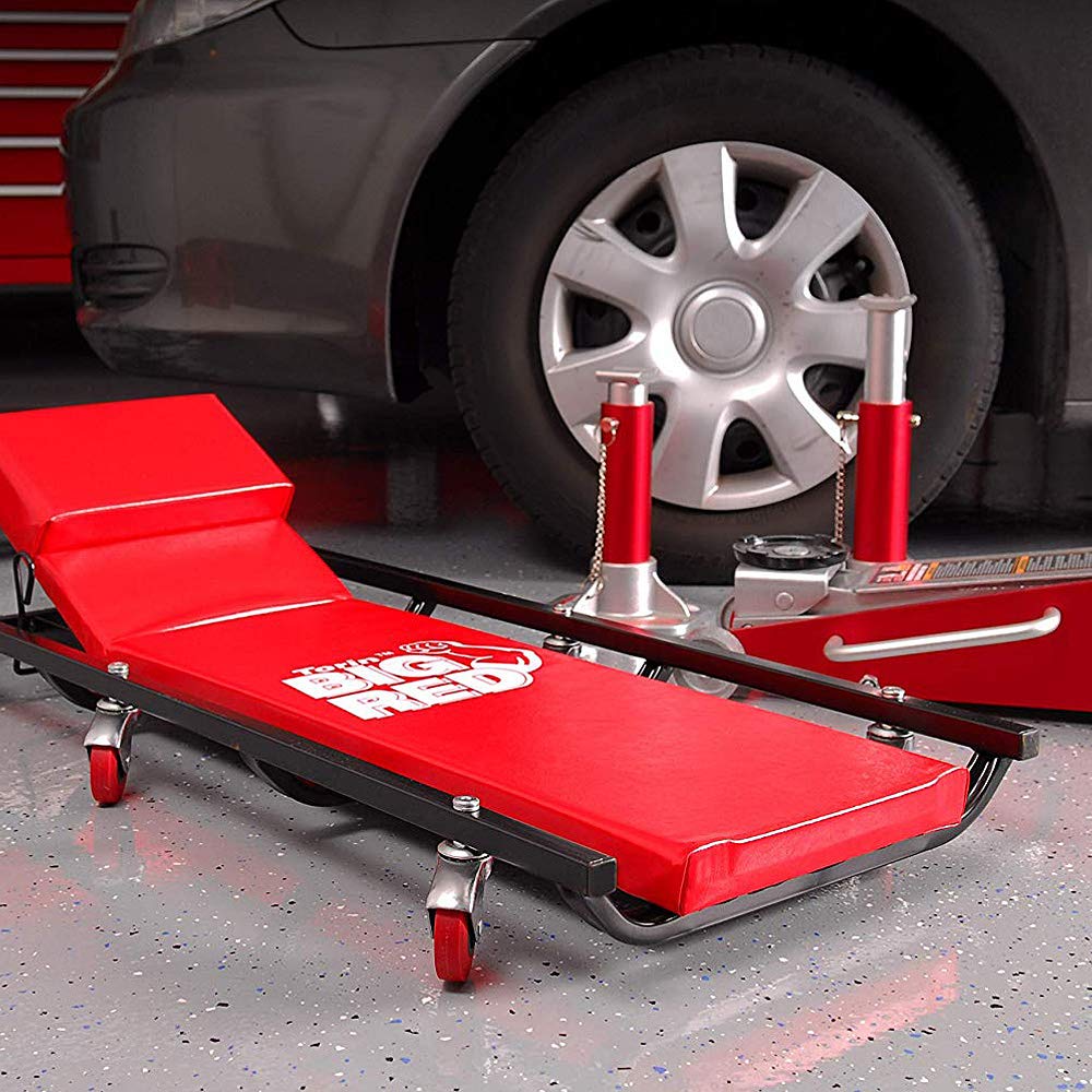 Rolling Garage Creeper with Adjustable Headrest and 6 Casters I1141