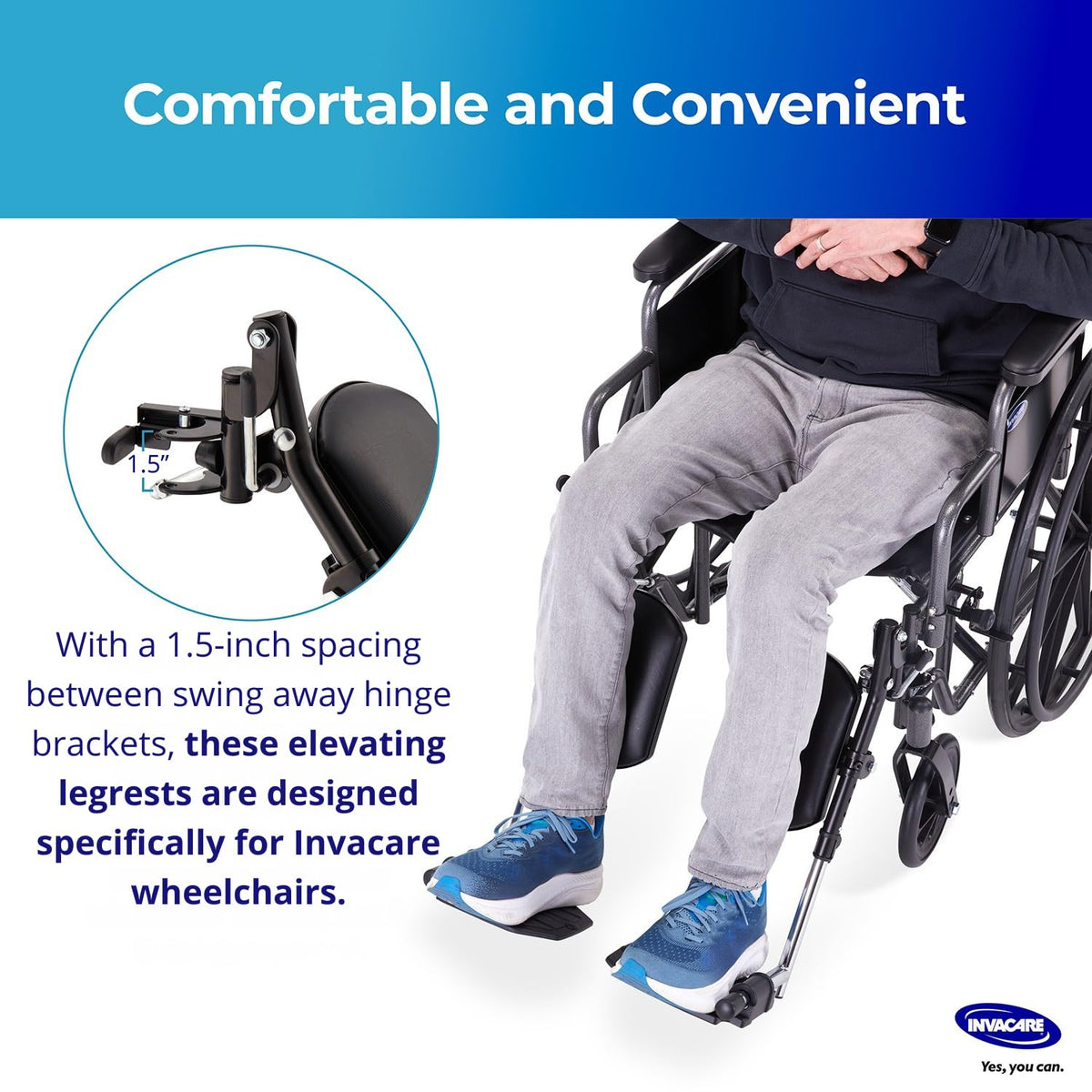 Adjustable Aluminum Wheelchair Elevating Legrest with Padded Calf Support Z888