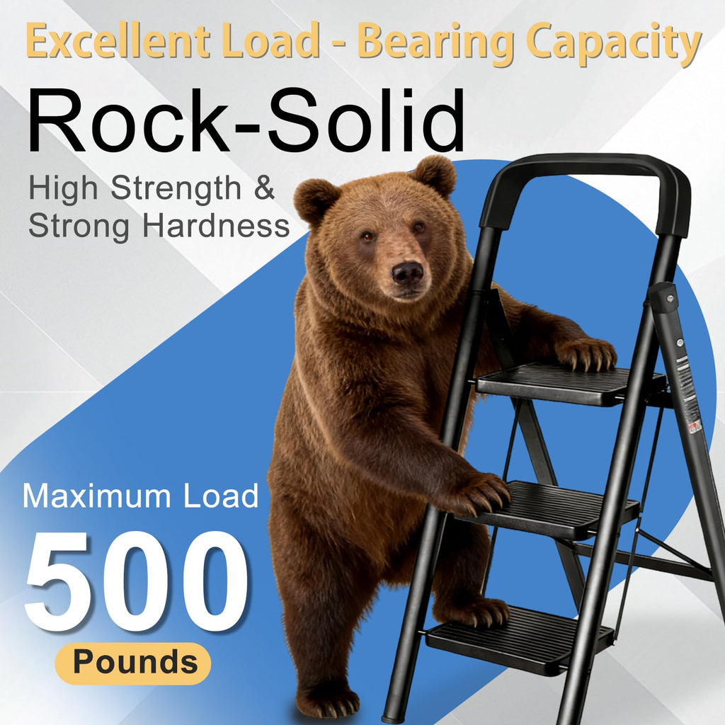 Folding Step Stool with Handrail H618