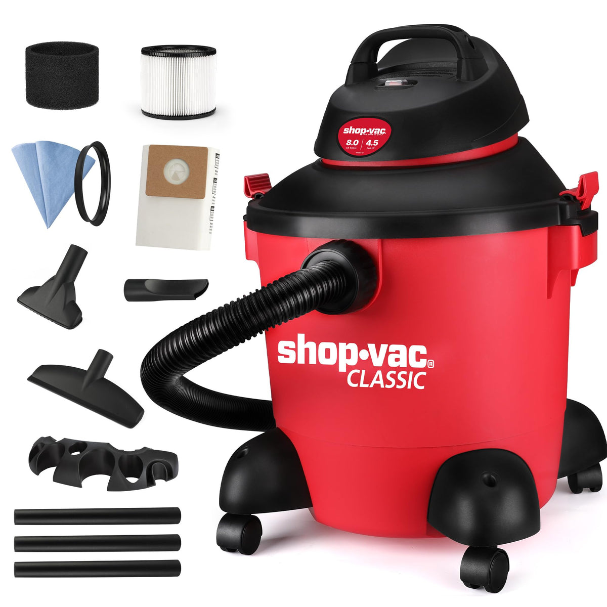 8 Gallon 4.5-Peak HP Wet/Dry Vacuum T89392