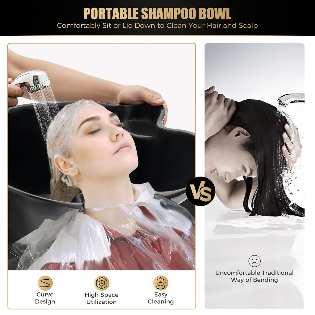 Portable Shampoo Bowl with Electric Pump and 2 Bucket G4465
