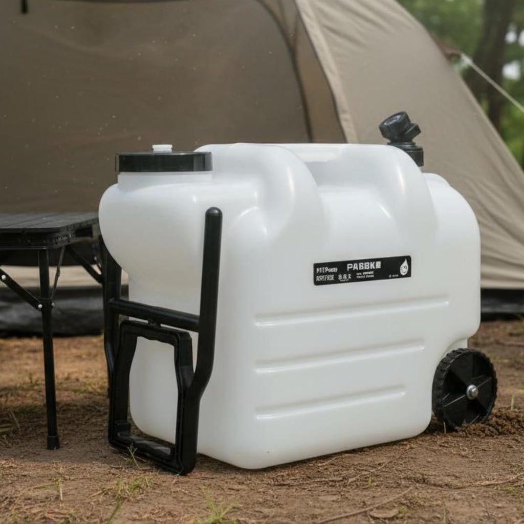 White Portable Water Dispenser with Faucet and Wheels V2159