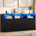 9 Drawer Dresser with 3 Open Cubbies L407532