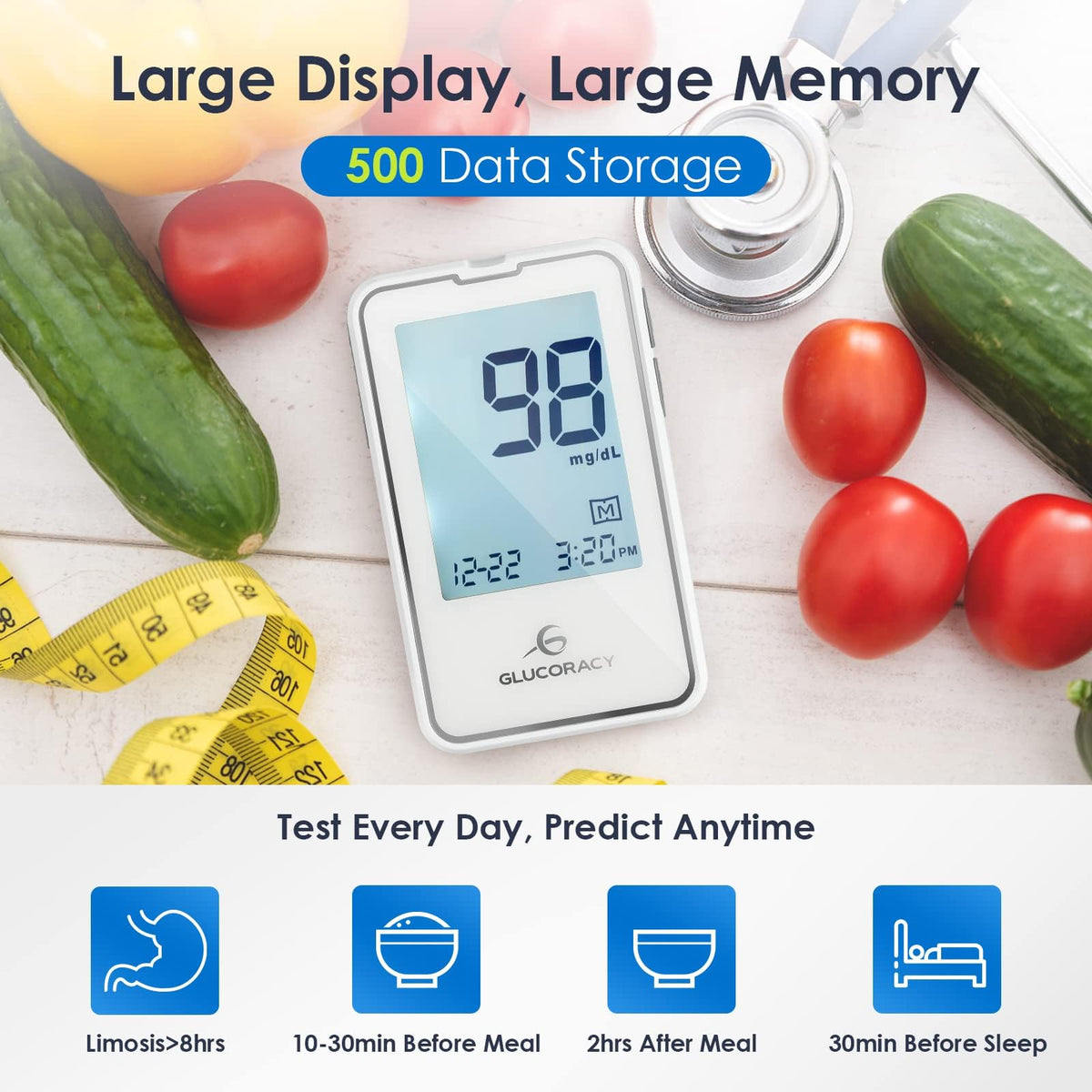 Blood Glucose Monitor Kit with 100 Test Strips R8754