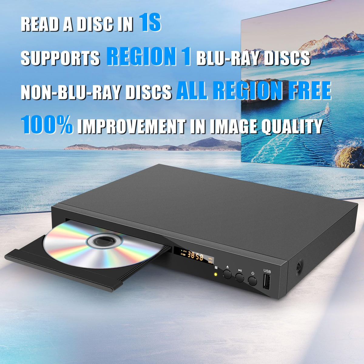 Blu Ray DVD CD Player with HDMI AV Coaxial Output B213