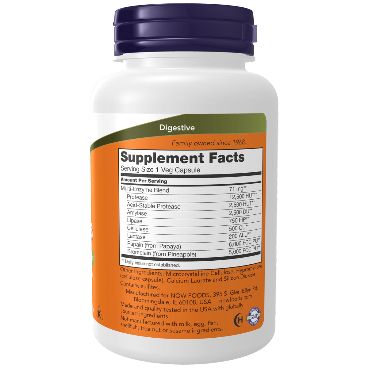 Plant Enzymes Lactase Protease Bromelain 120 Veg Caps M2240
