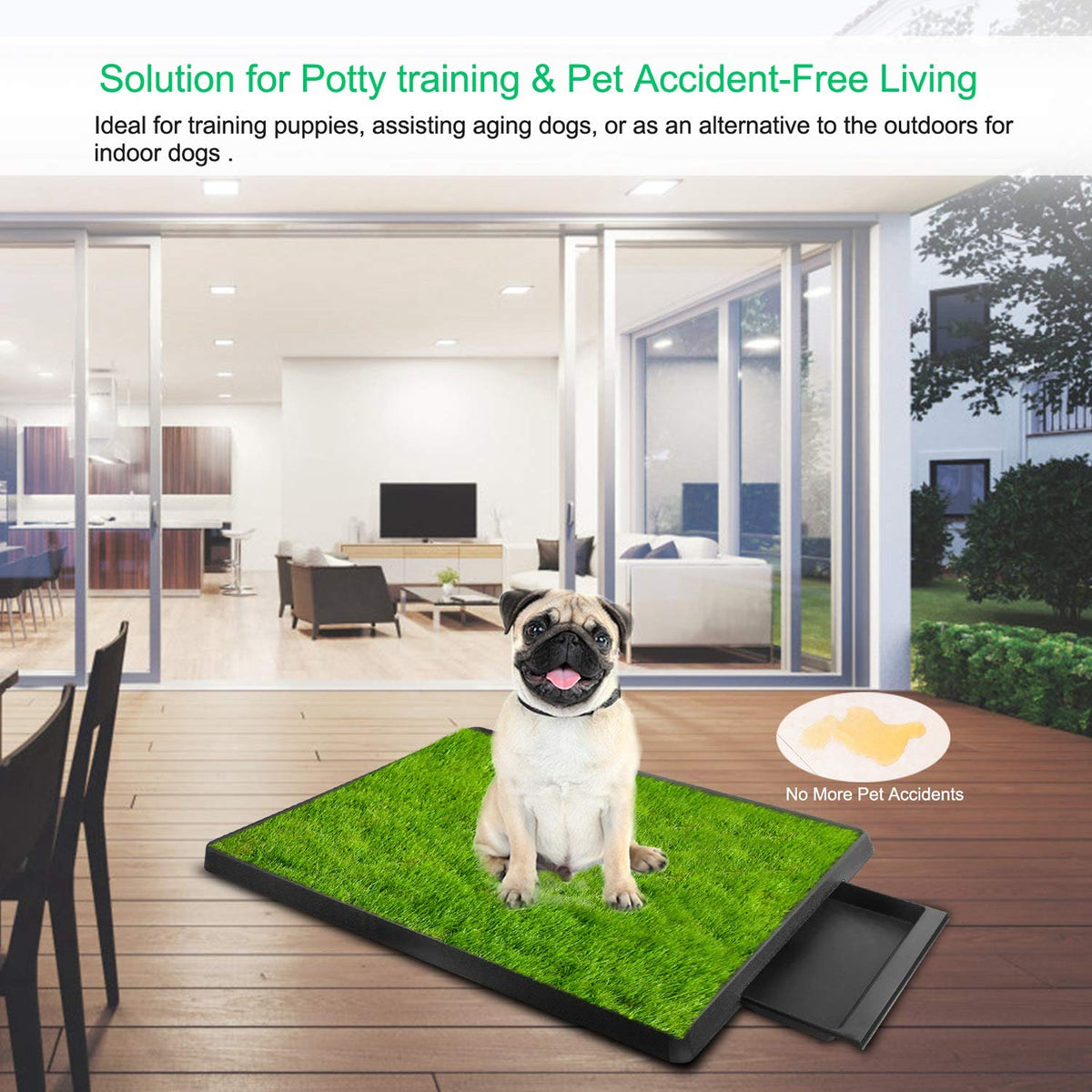 Indoor Dog Toilet with Artificial Grass 25" x 20" F57259