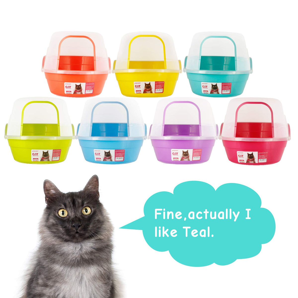 Jumbo Extra Large Teal Hooded Cat Litter Box R2586
