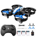 Mini Drone RC Nano Quadcopter with Auto Hovering 3D Flips and 3 Batteries Blue Y450355