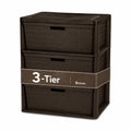 Brown 3 Drawer Plastic Storage Organizer F647890