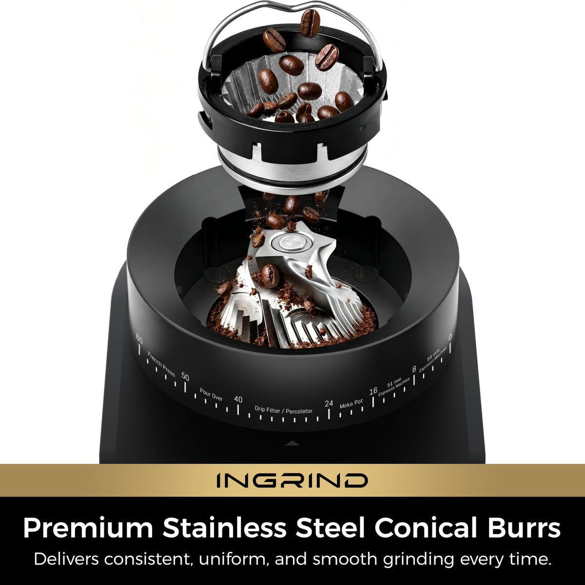 Espresso Machine with Conical Burr Coffee Grinder N5932