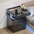 Led Nightstand with Charging Station Q273631