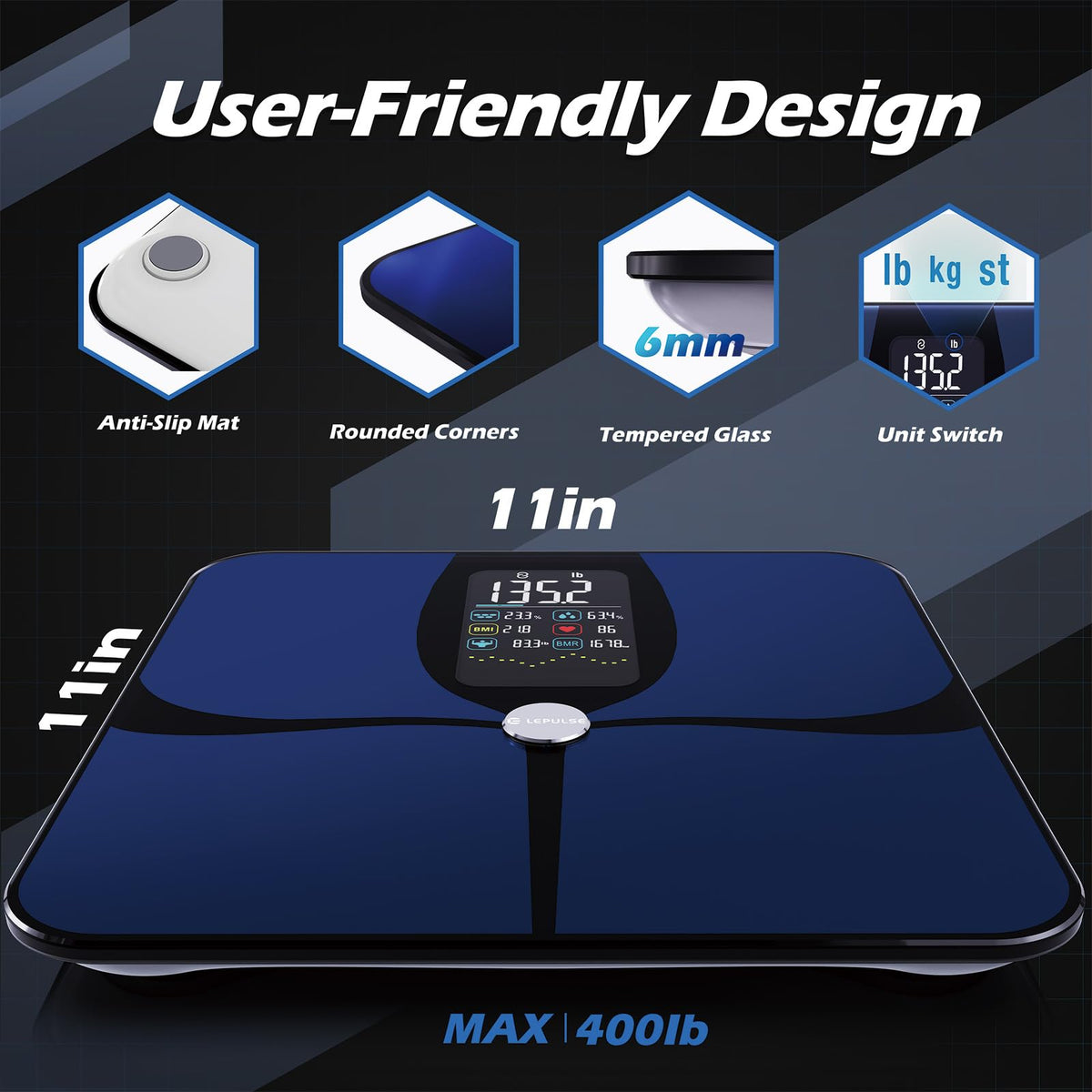 Smart Weight Scale with BMI Body Fat Muscle Mass Z56564