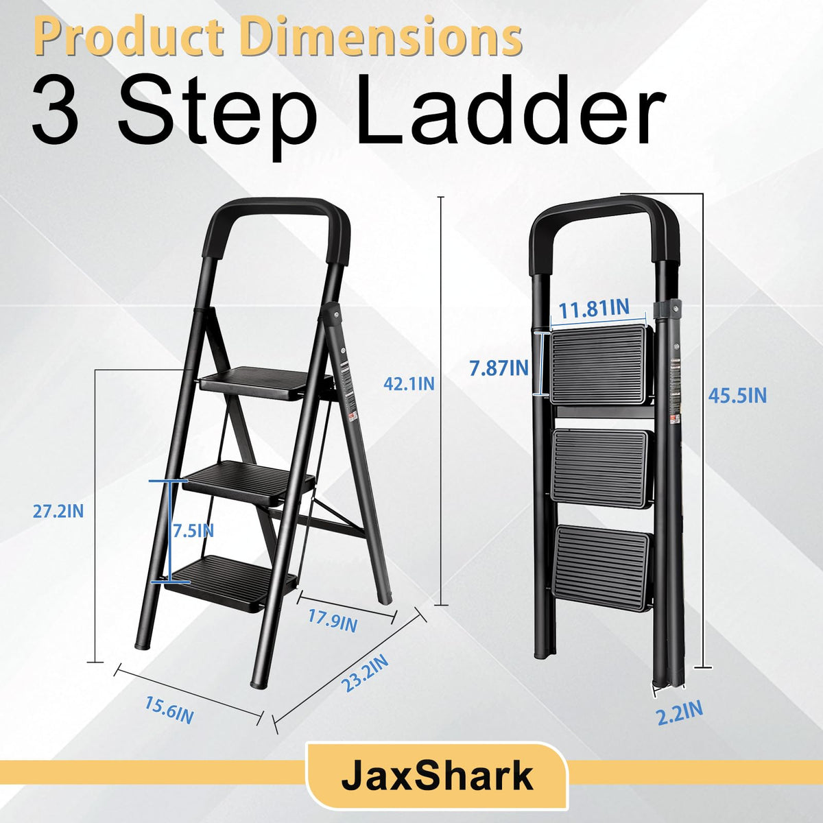 Folding Step Stool with Handrail H618