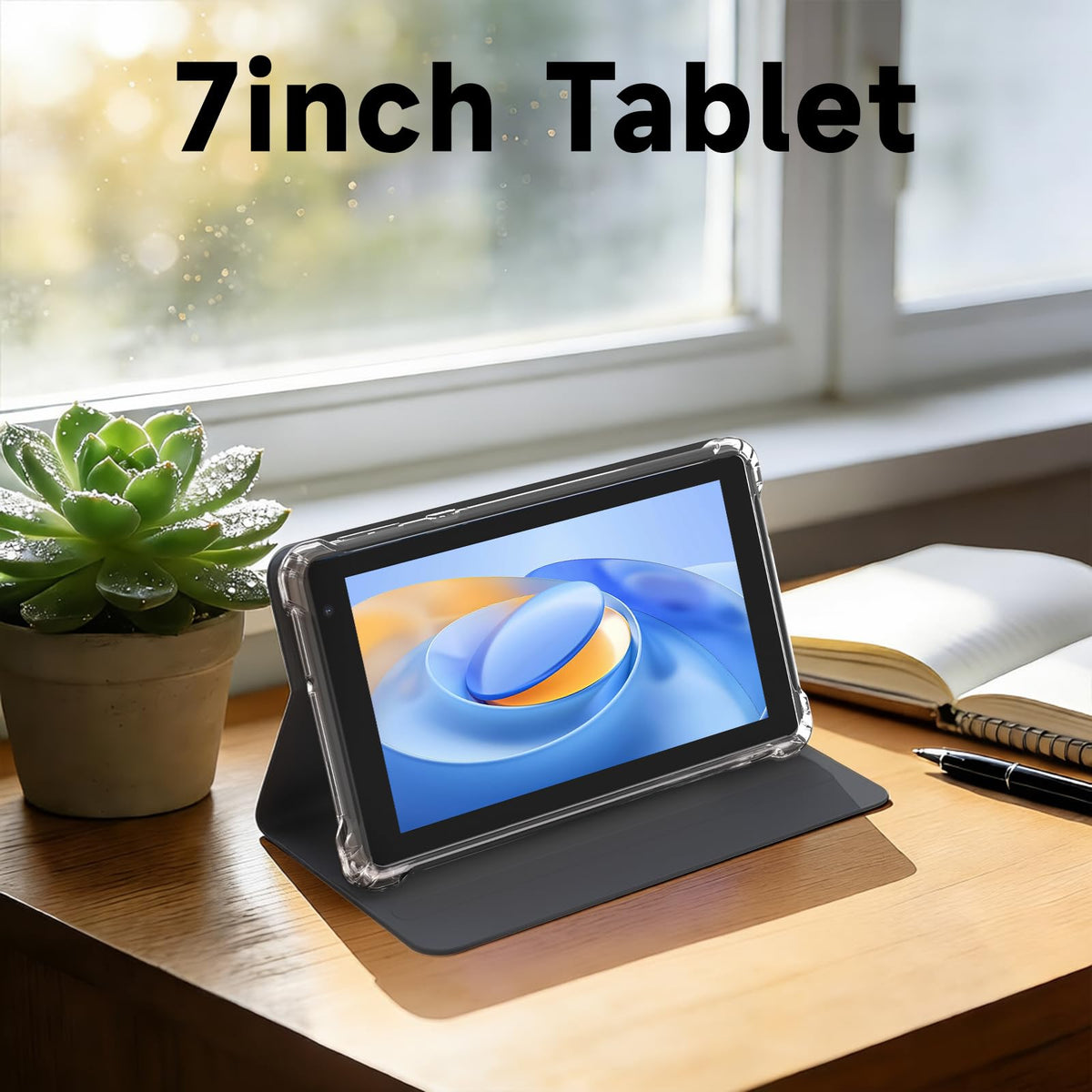 7 inch Android 14 Tablet with Case, 8GB RAM 32GB ROM, Black L52736