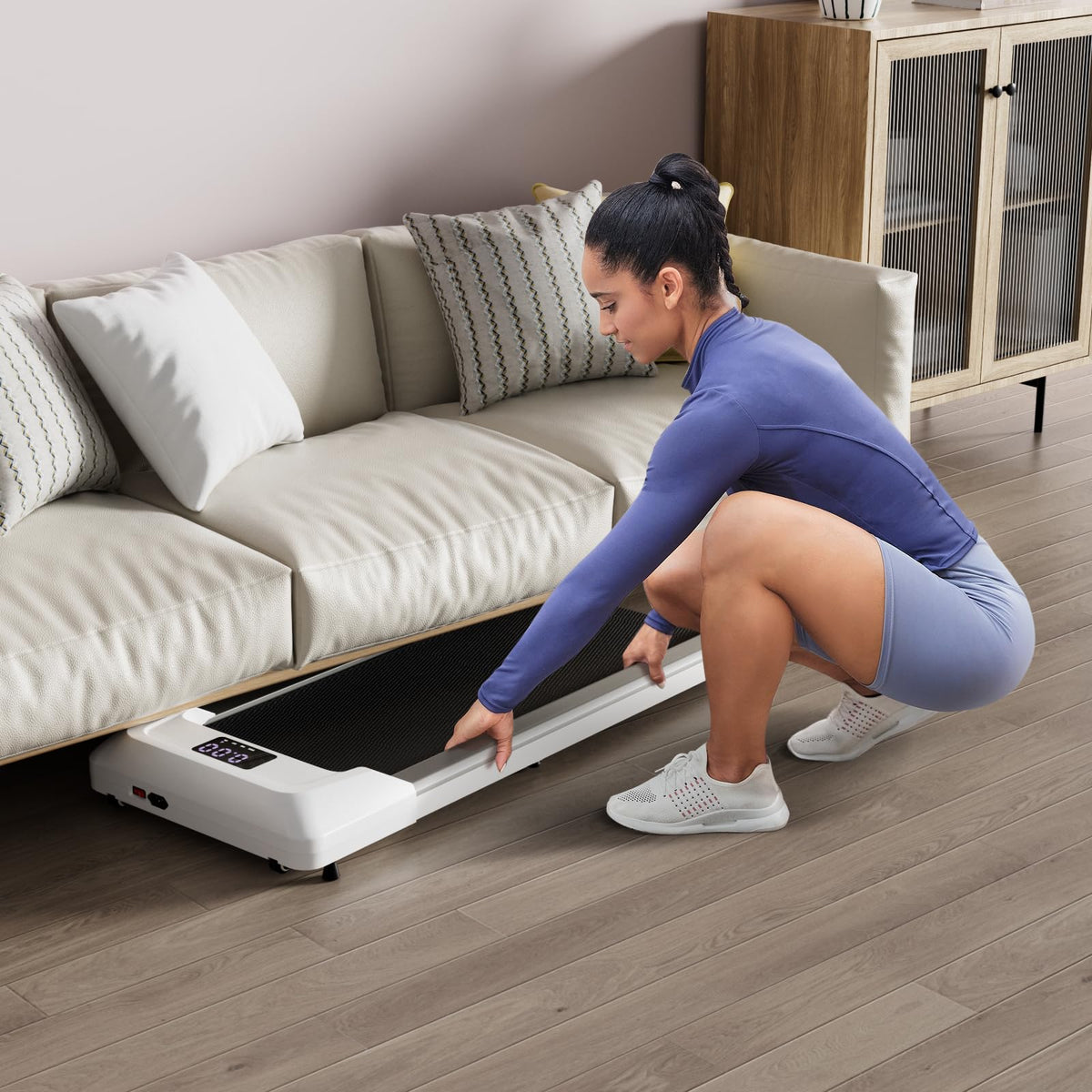 2.25HP Under Desk Treadmill with LED Display and Remote Control M47476