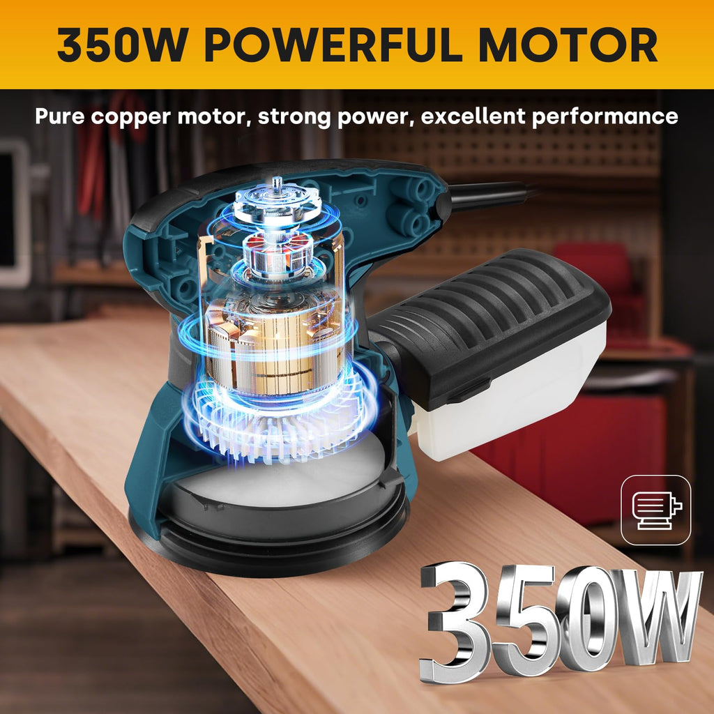 Orbital Sander with 6 Speeds, Dust Collection, 5 in, 3A Corded X31343