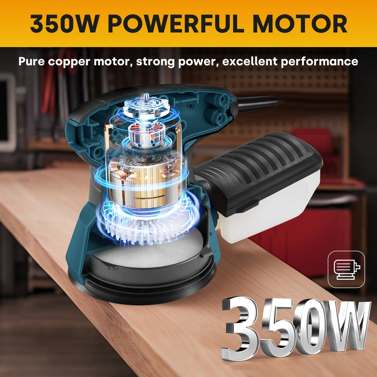 Orbital Sander with 6 Speeds, Dust Collection, 5 in, 3A Corded X31343